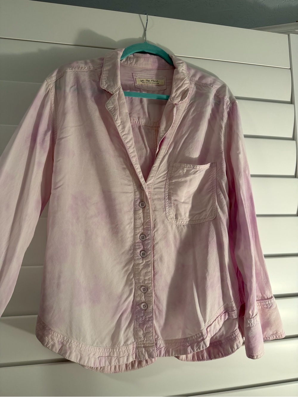 We the Free by Free People Light Pink Long-Sleeve Button-down